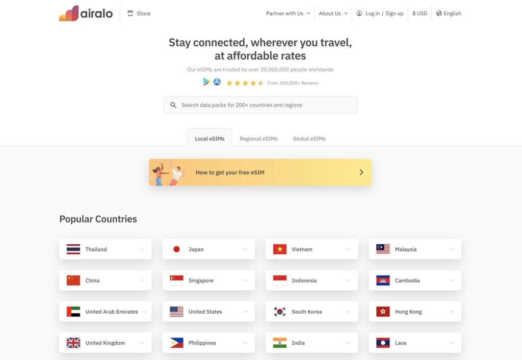 Airalo Homepage