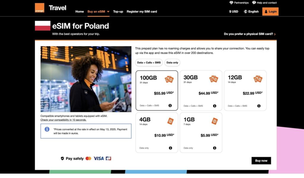 Orange Travel Homepage